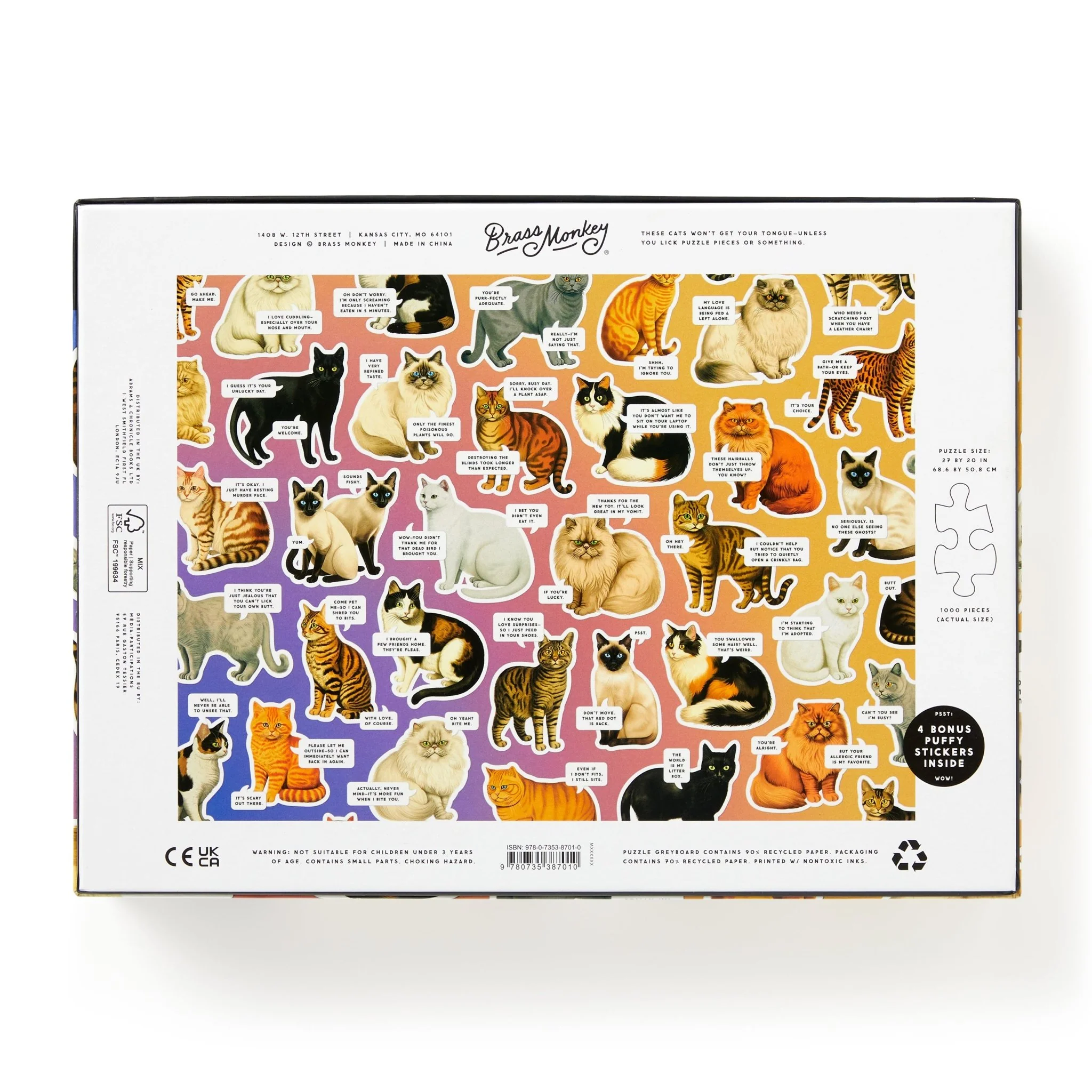 Moody Cats 1000 Piece Puzzle - Image 7